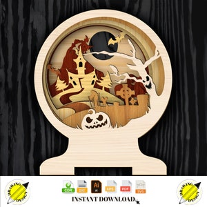 Laser Cut Layered Halloween Decor 4mm Instant Download Vector Files Cdr Dxf Svg Ai Eps Pdf
