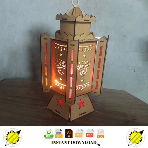 Laser Cut Wooden Ramadan Lantern Instant Download Vector Files Cdr Dxf Svg Ai Eps Pdf