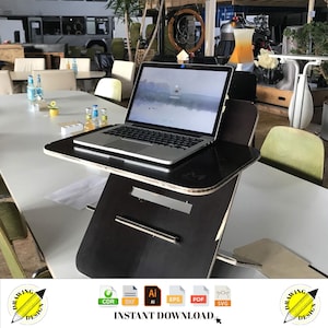 Laser Cut Height Adjustable Standing Desk Instant Download Vector Files Cdr Dxf Svg Ai Eps Pdf
