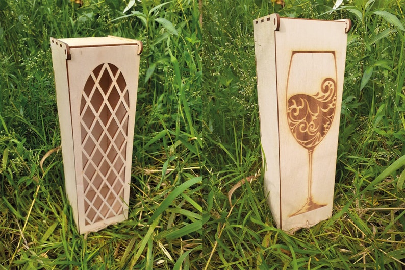 Laser Cut Wooden Wine Gift Box 3mm Instant Download Vector Etsy