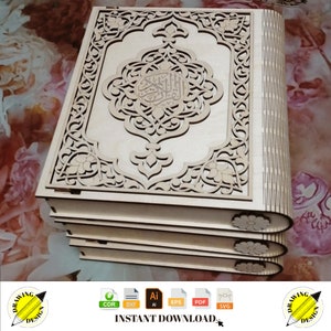 Laser Cut Wooden Decorative Quran Box Instant Download Vector Files Cdr Dxf Svg Ai Eps Pdf