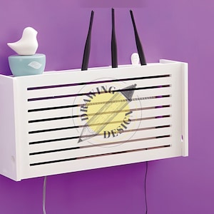 Laser Cut Wifi Router Storage Box Wood Shelf Wall Hangings Bracket Cable Organizer 6mm Instant Download Vector Files Cdr Dxf Svg Ai Eps Pdf