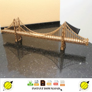 Laser Cut Golden Gate Bridge 4mm Instant Download Vector Files Cdr Dxf Svg Ai Eps Pdf