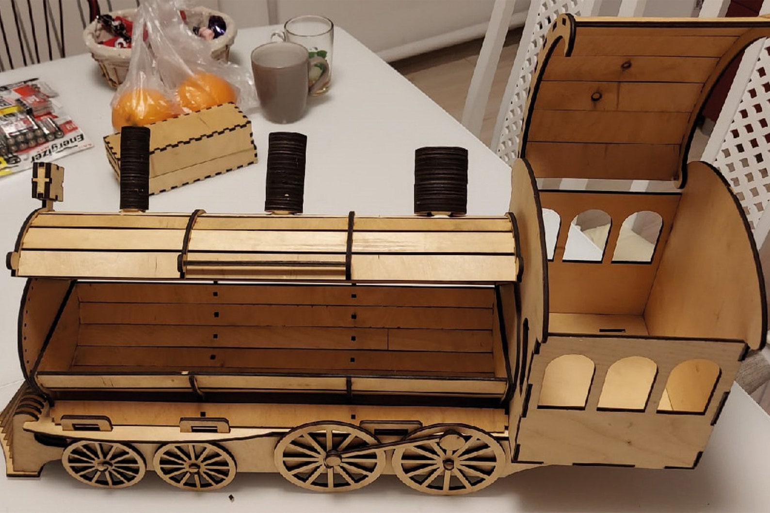Laser Cut or Train Engine Wine Bottle Holder Gift Etsy