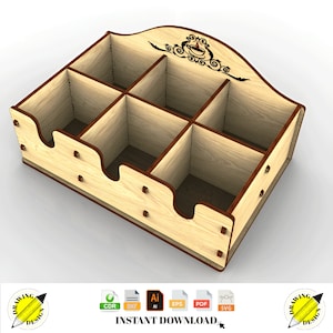Laser Cut Schreibtisch Organizer 4mm Instant Download Vektor Dateien Cdr Dxf SVG Ai Eps Pdf