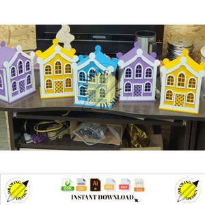 Laser Cut House Money Box 3mm Instant Download Vector Files Cdr Dxf Svg Ai Eps Pdf