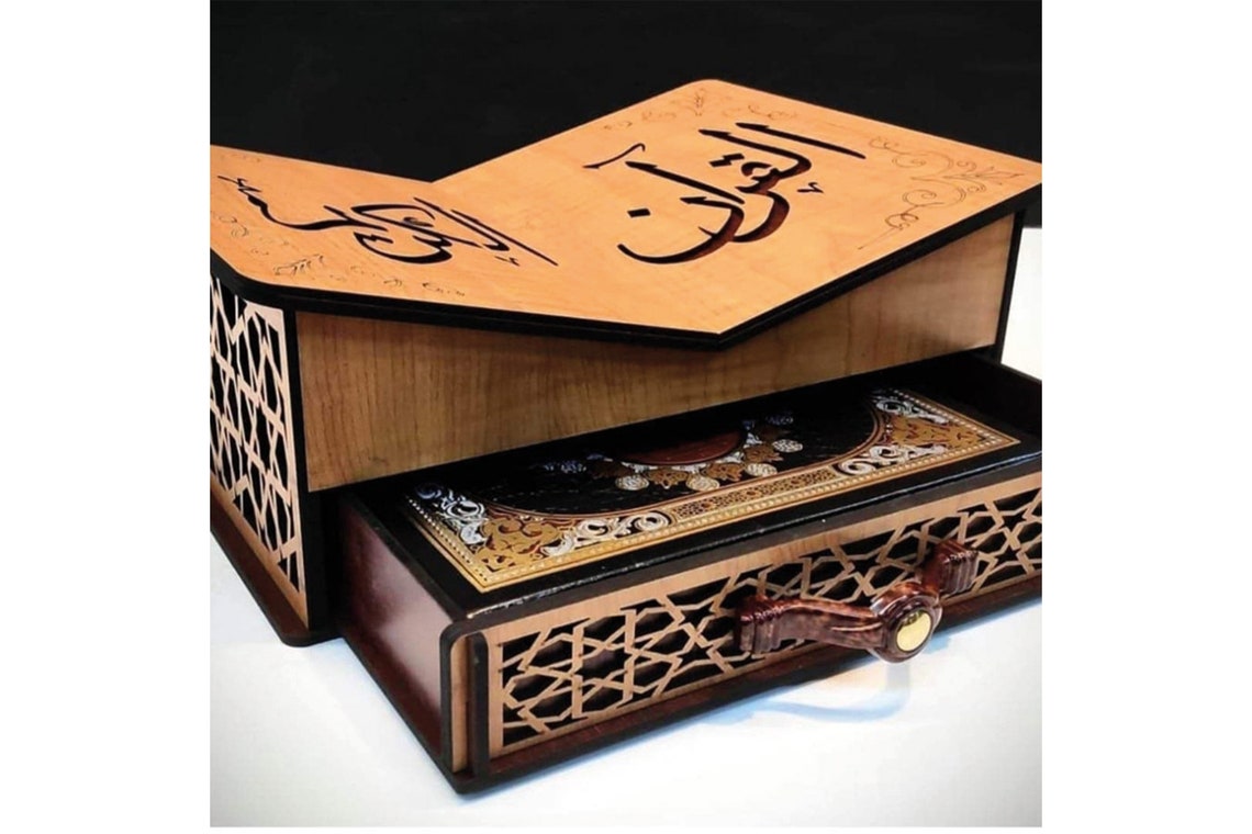 Laser Cut Decorative Quran Box With Rehal 3mm Instant Download Etsy