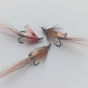 Allys Shrimp Copper Salmon Flies. Pack of 3. Size 10 Treble.