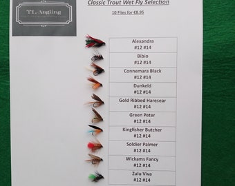 Classic Trout Wet Fly Selection. 10 Hand Tied Classic Patterns