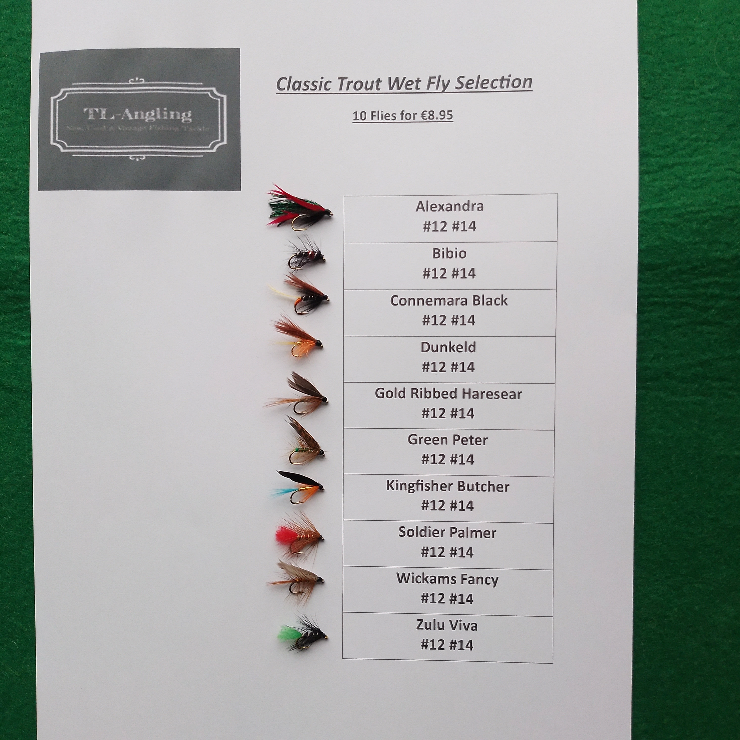 Classic Trout Wet Fly Selection. 10 Hand Tied Classic