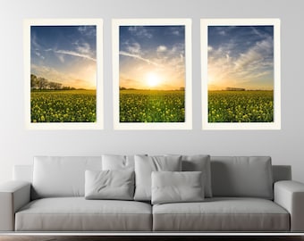 Meadow Sunset Prints | Meadow Sunset Poster | Print Set | Wall Art | Digital Print | Meadow Sunset Digital Print