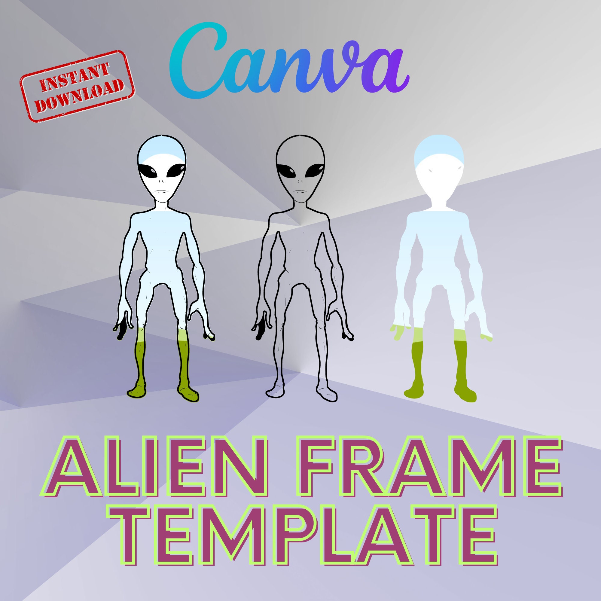 Alien Frame Canva Template - Etsy