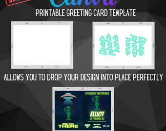 5*7 Drag and Drop Card Templates for Greeting Birthday Invitations - Foldable Cards PDF Template and Canva Template Link | Instant Download