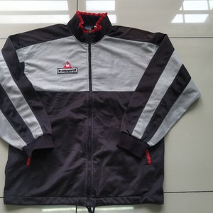 Vintage Le Coq Sportif Jacket Three Color Sweatshirt Hoodie Windbreaker 80s 90s