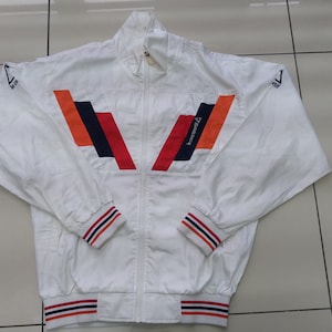 Vintage Le Coq Sportif Jacket Three Color Sweatshirt Hoodie Windbreaker 80s 90s