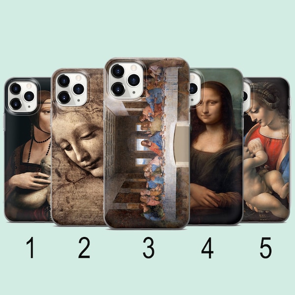 Leonardo da Vinci Phone Case, Famous Paintings, Traditional Art, Compatible Cases for iPhone, Samsung, Xiaomi And More, L43