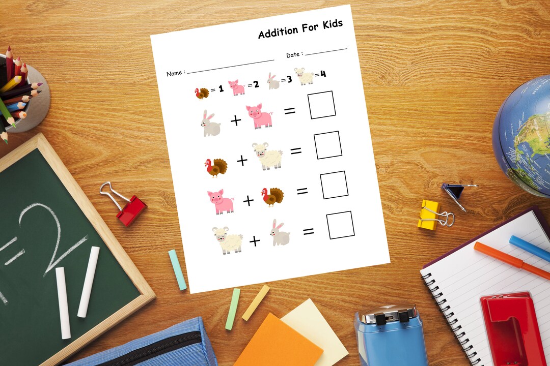 8 Maths (addition) Printable Worksheets for Preschoolers, English ...