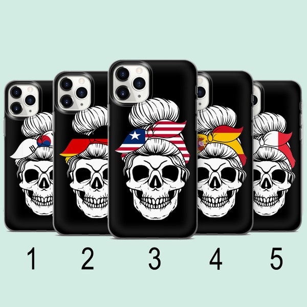 Countries Skeleton Phone Case, Cute Skeleton, Germany, Japan, Spain, Compatible Cases for iPhone, Samsung, Xiaomi And More, L441