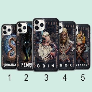 Vikings Runes Phone case, Norse Mythology, Odin, Thor, Valkyrie, Fenrir, Compatible Cases for iPhone, Samsung, Xiaomi And More, L214