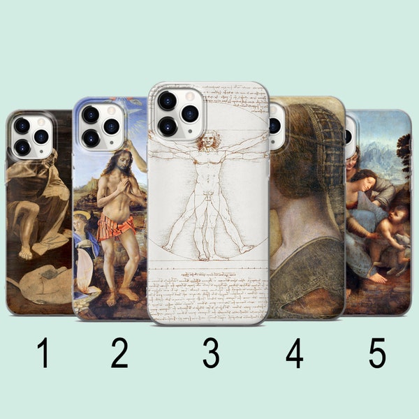 Leonardo da Vinci Phone Case, Famous Paintings, Traditional Art, Compatible Cases for iPhone, Samsung, Xiaomi And More, L44