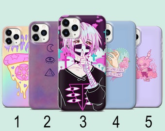 Cute Gothic Phone Case, Hail Satan, Cute demon, Phone case, Compatible Cases for iPhone, Samsung, Xiaomi And More, L29