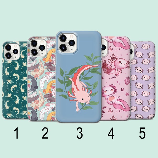 Axolotl Phone Case, Cute Axolotls, Colourful and Funny Axolotl, Amazing Axolotl, Compatible Cases for iPhone, Samsung, Xiaomi And More, L396