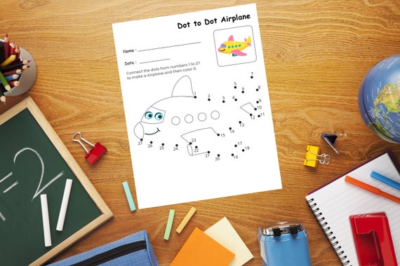 12 Dot to Dot Printable Worksheets for Preschoolers English - Etsy