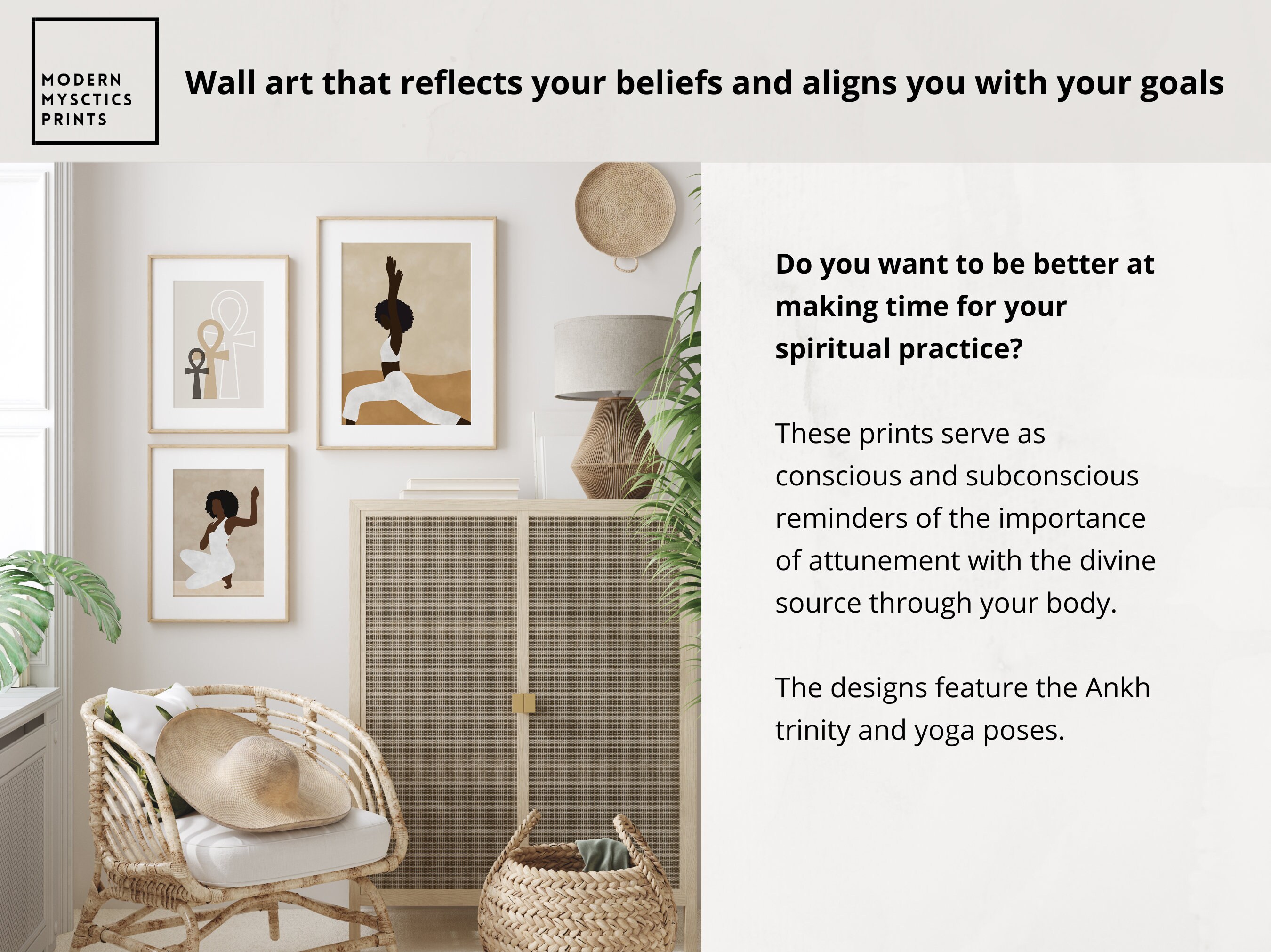 Yoga Wall Art. Set of Three Printable Posters. Boho Spiritual Wall Art ...
