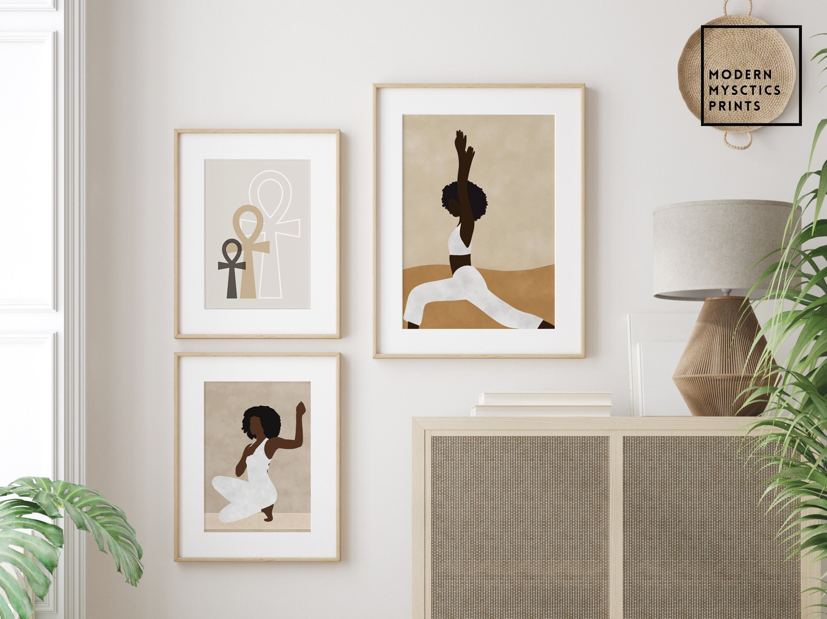 Yoga Wall Art. Set of Three Printable Posters. Boho Spiritual Wall Art ...
