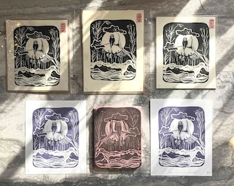 Petits blocs d'impression Night Owl, thème forêt et animaux nocturnes