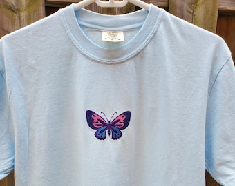 Embroidered Butterfly Comfort Colors T-Shirt