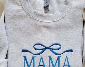 Custom Embroidered MAMA Sweatshirt with Bow