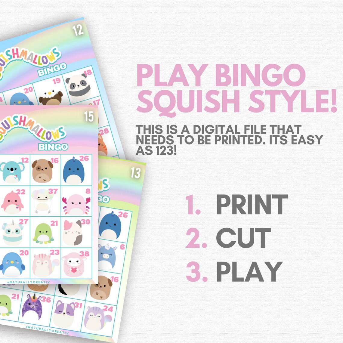 Squishmallow Bingo, Squishmallow Party, Squishmallow Birthday Etsy