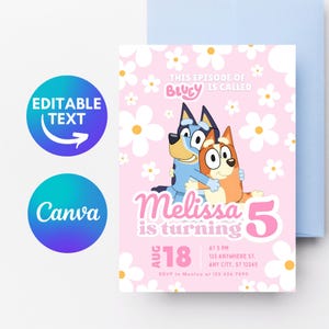 Bluey Birthday Invitation Girl, Bluey Birthday Party