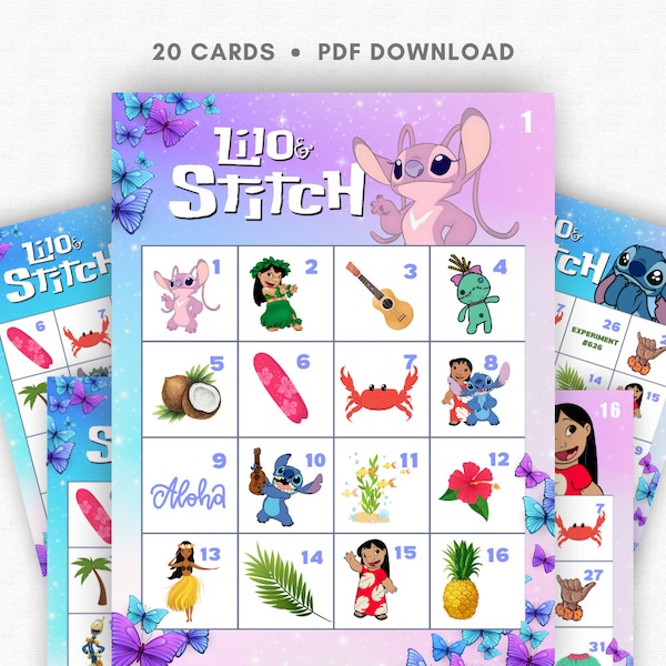 Lilo & Stitch Bingo, 20 Sheet bingo