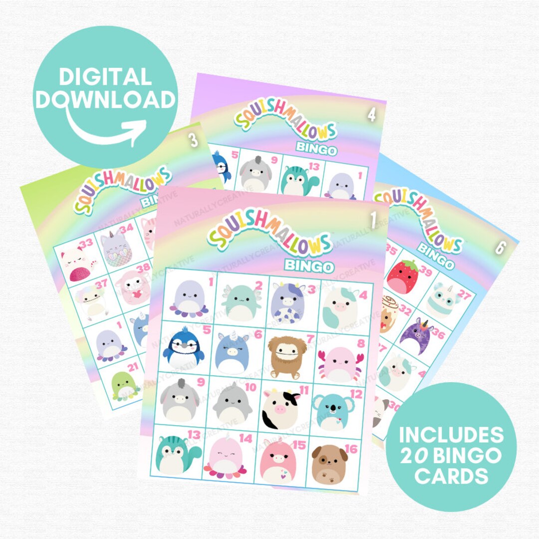Squishmallow Bingo, Squishmallow Party, Squishmallow Birthday Etsy