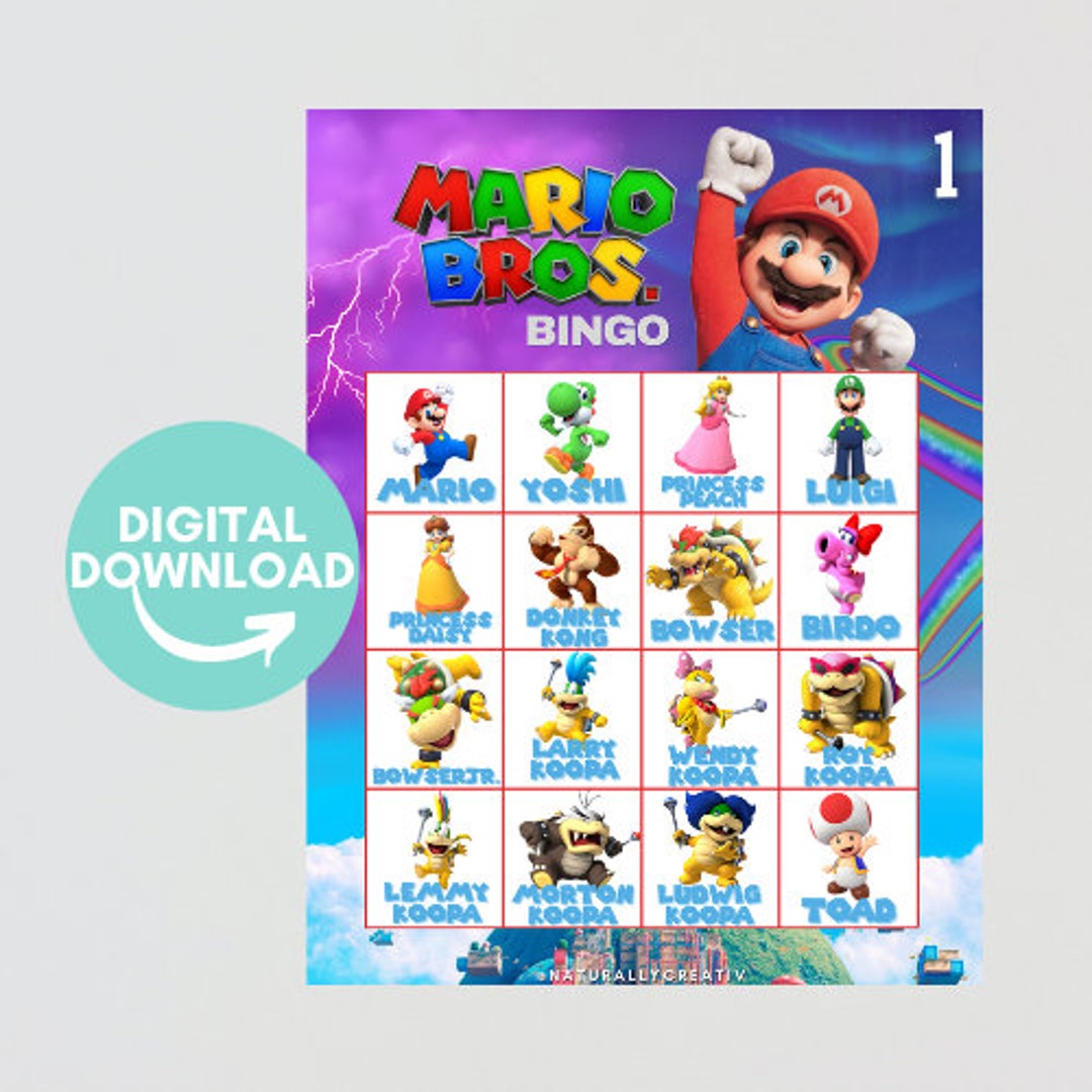 bingo(Mario vs Luigi Tour) Multiplayer Bingo Card