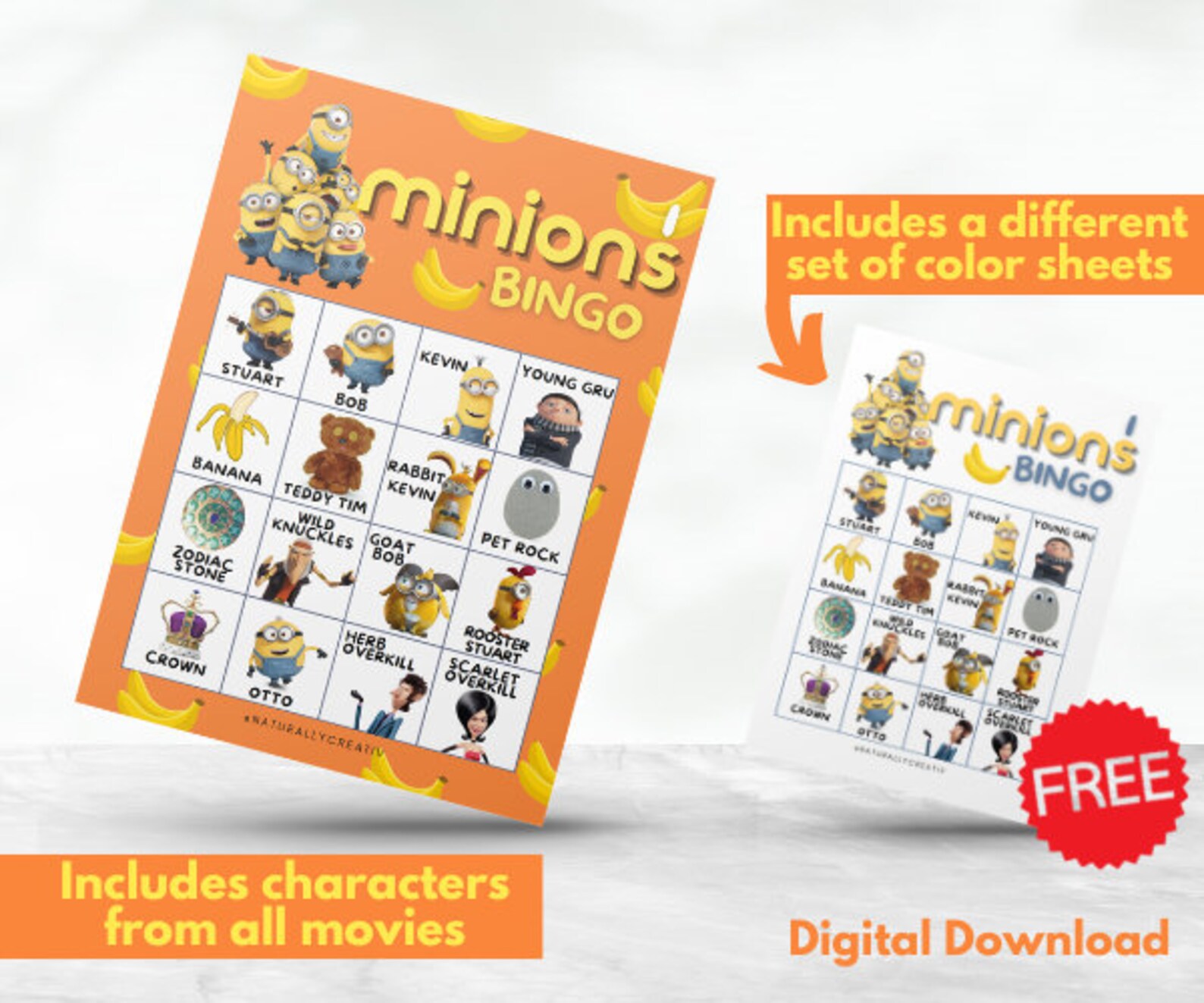 Minions Bingo Minions Birthday Party Minions Birthday Party - Etsy
