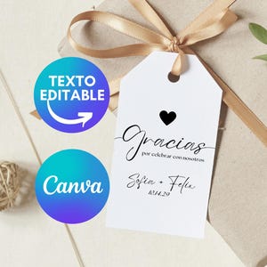 Etiquetas de Agradecimiento para Boda en Español Editables e Imprimibles