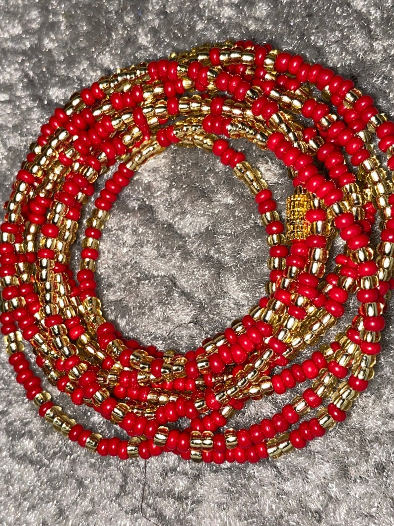 Baya africain bine bine sénégalais perle de taille Chaîne de ventre perle suivi perte de poids bijoux de taille Baya image 1