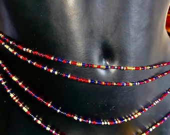 Baya - Bine Bine - Cuenta para el ombligo - Cadena africana para la cintura - Cuenta para controlar la pérdida de peso - Joyería africana para la cintura Multicolor