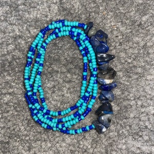 Baya - belly chain - Waist chain - beads weight loss tracking - Baya waist chain in Natural Stone lapis lazuli