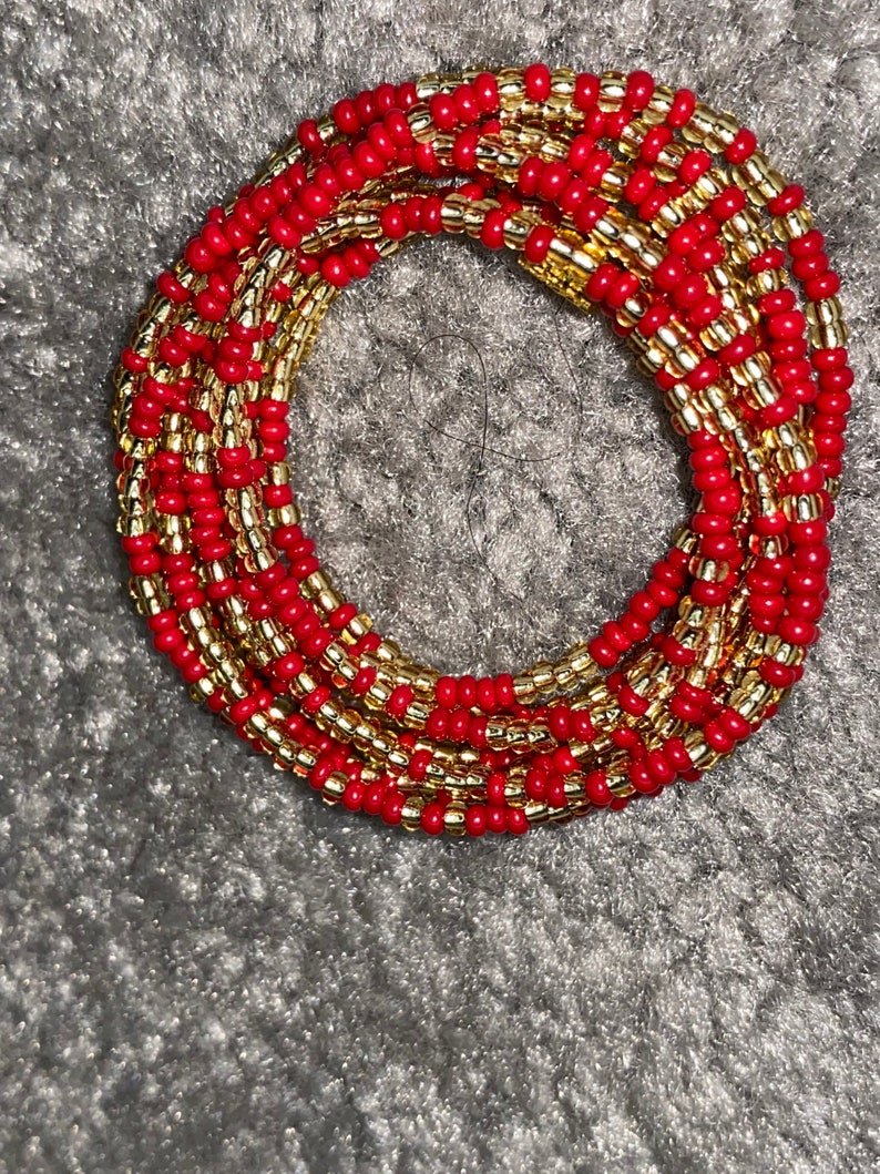 Baya africain bine bine sénégalais perle de taille Chaîne de ventre perle suivi perte de poids bijoux de taille Baya image 4