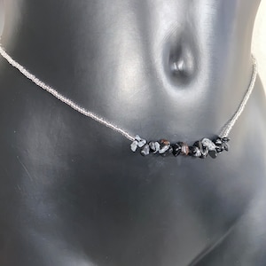 Baya - bine bine - African waist chain in natural stone and crystal bead- pearl weight loss tracking - African baya -