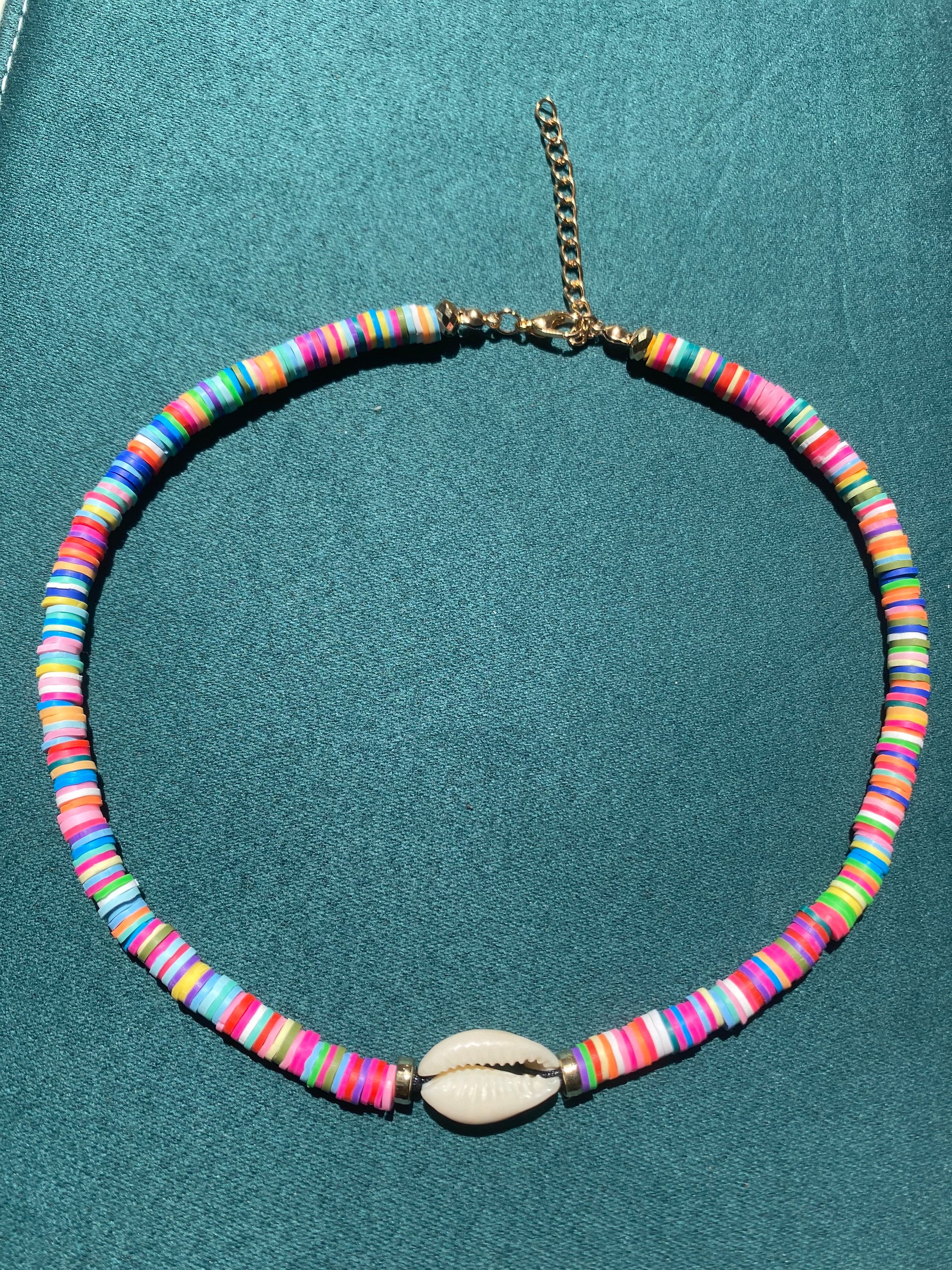 Trendy Beach Heishi Choker. North Star Pattern. Beach Beads