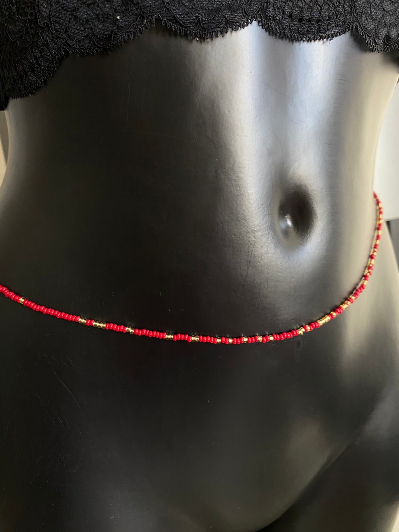 Baya africain bine bine sénégalais perle de taille Chaîne de ventre perle suivi perte de poids bijoux de taille Baya image 2