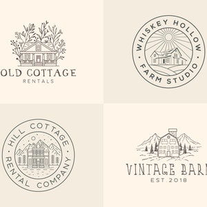 Custom Hand Drawn House Logo |Custom Logo Design | Cottage Logo | Farm Logo | House Logo | Photography Logo | New Small Business Logo |
