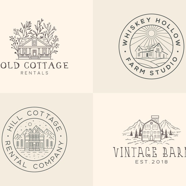 Custom Hand Drawn House Logo |Custom Logo Design | Cottage Logo | Farm Logo | House Logo | Photography Logo | New Small Business Logo |