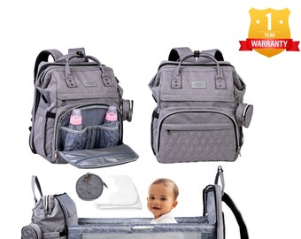 Diaper Bag Backpack Grey. Best Diaper Bag Backpack. Large Diaper Bag Backpack. Baby shower gift idea