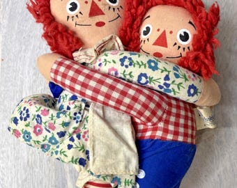 Muñeca de peluche vintage Knickerbocker Raggedy Ann y Andy
